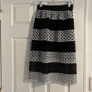 Black and white striped skirt